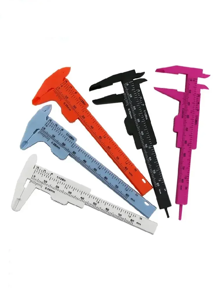 Mini pied à coulisse en plastique pour étudiants, outil de mesure de bijoux, hélicoptère de métro, TELUS ador, nouveaux petits cadeaux, 0-80mm