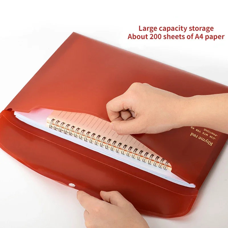 Bolsa de archivo PP de Color Retro, bolsa con hebilla A4, carpeta de almacenamiento, clasificación de temas, bolsa de documentos de papel de prueba para estudiantes, 1 Uds.