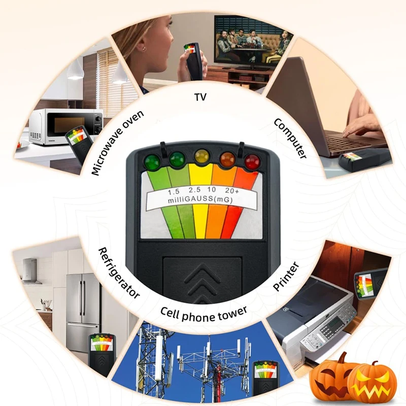 Medidor EMF, kit de equipo de caza fantasma, detector EMF LCD de equipo paranormal para inspecciones en el hogar, la oficina y al aire libre