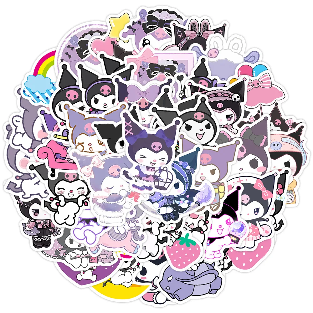 

10/30/50PCS Cute kuromi Sanrio Sticker Kawaii Cartoon Aesthetics Girl Decal Laptop Phone Guitar Skateboard Waterproof Sticker