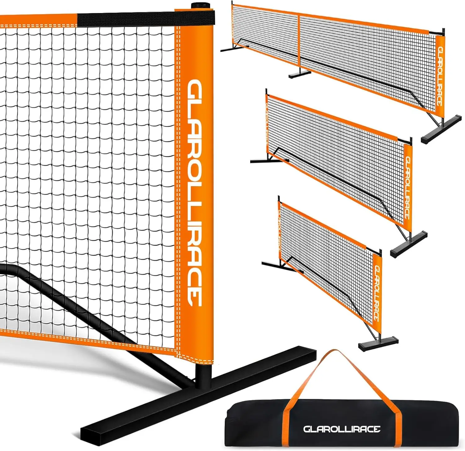 

3-in-1 Portable Pickleball Net Set with Regulation Size PE Nets and Metal Frames for All Weather Indoor Outdoor Use