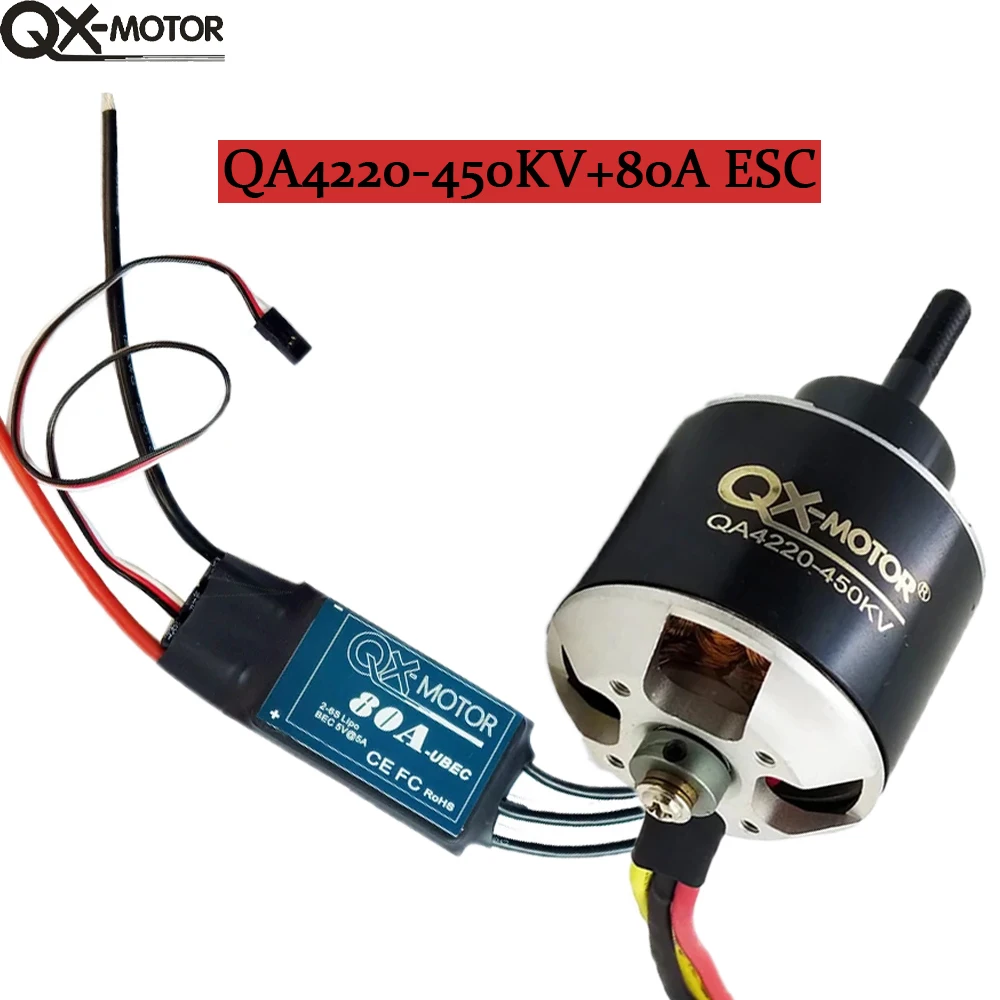 QX-MOTOR QA4220 Brushless Motor  450/580/650/720/800kv   QX 80A ESC For Remote Control Toy Parts