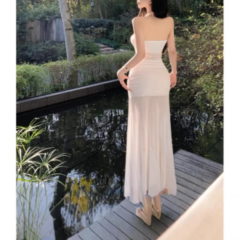 2026 Summer New Solid Color Women's Hooded Top Half Skirt Lace Casual Perspective Set