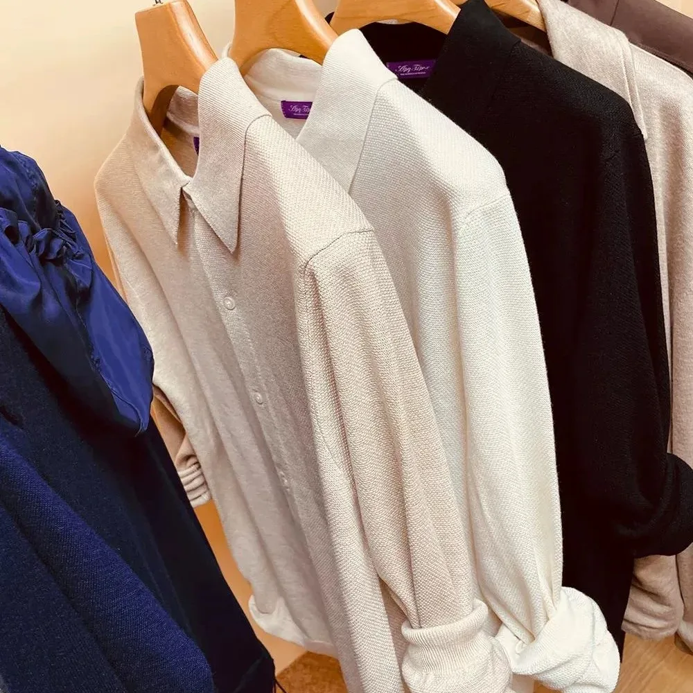 

Американский стенд! Шкаф 8К! Мужской повседневный вязаный открытый кардиган из смеси шелковой шерсти на весну и осень