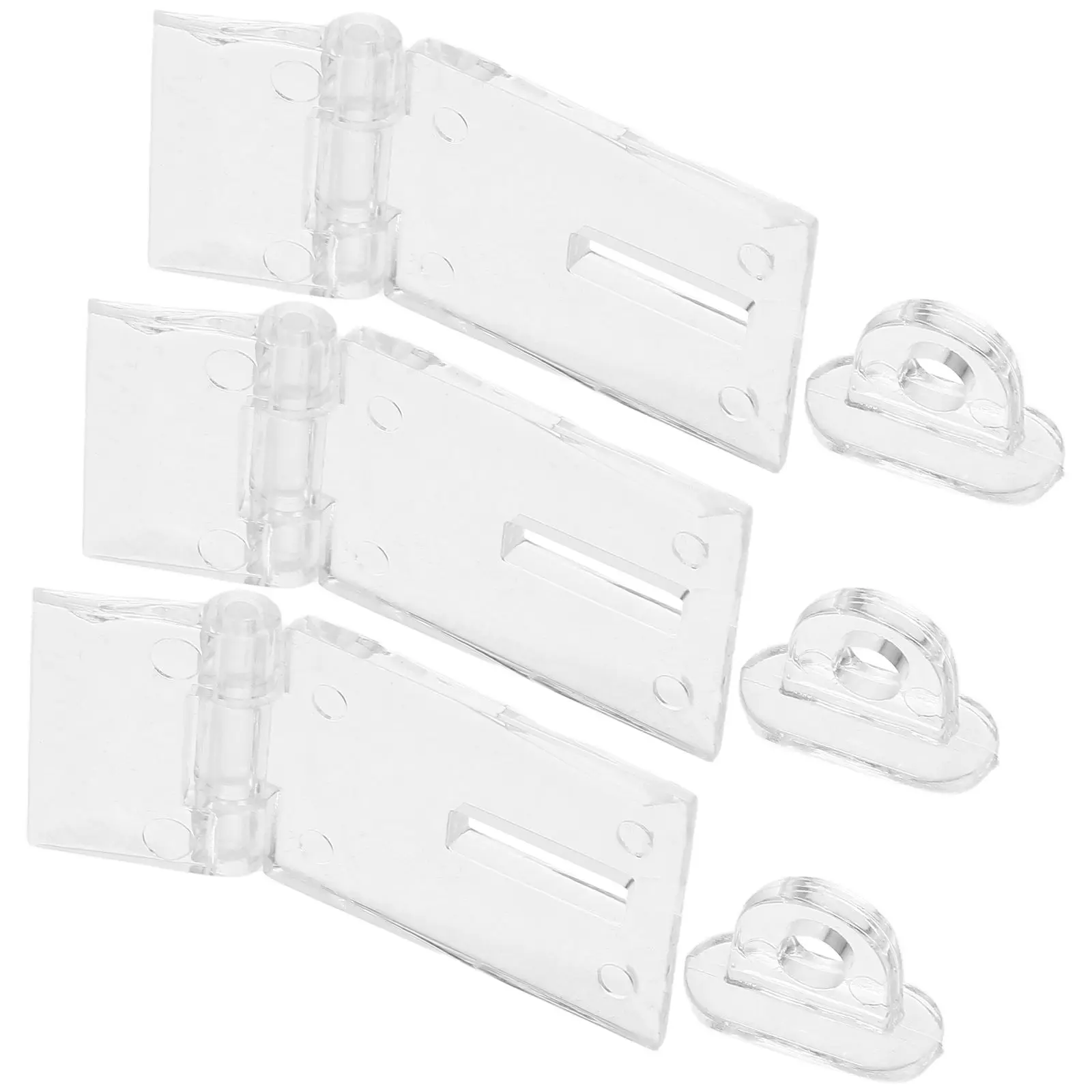 

3pcs Transparent Buckle Acrylic Hinge Hasp Small Latch Door Lock Clear Hardware Jewelry Box Cabinet Hook Clasp Slide