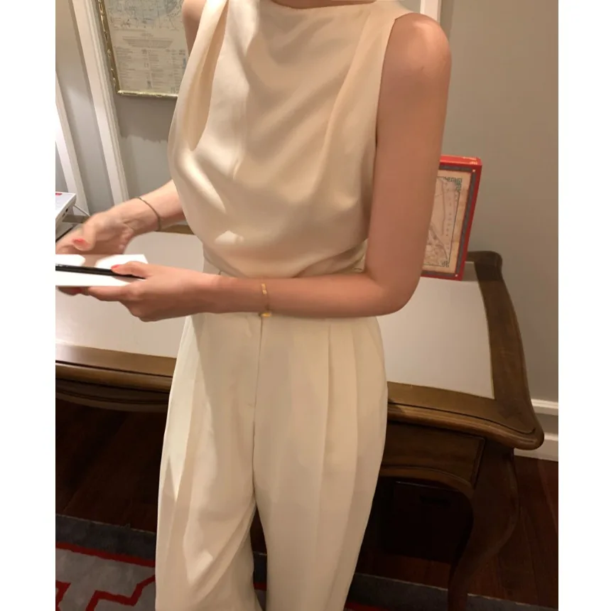 Summer New Style Elegant Simple Backless Tie Dye Sleeveless Top Women's Casual Wear Outerwear Single Piece General Length