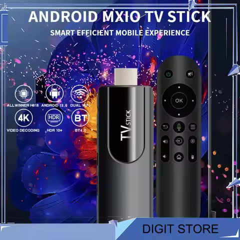 DIGIT-MX10 Mini TV Stick H618 Android ATV 4K HD 2G+16G TV Box 2.4G 5G Dual Wifi Smart Media Player TV Receiver