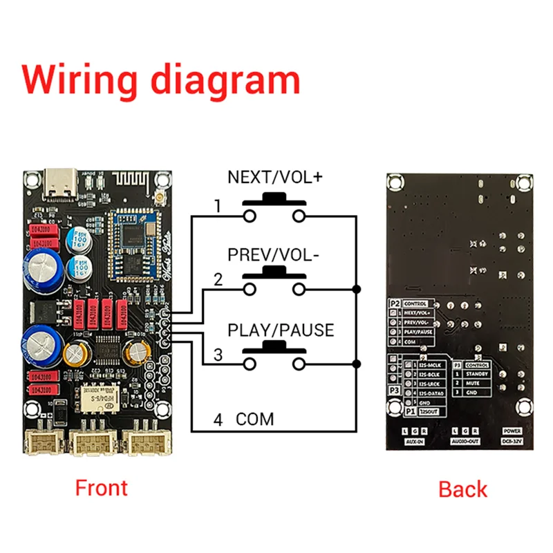 ZK-QCC Qualcomm QCC5125 Bluetooth 5.1 Lossless Decoding Board APTX LDAC Audio Decoder Board