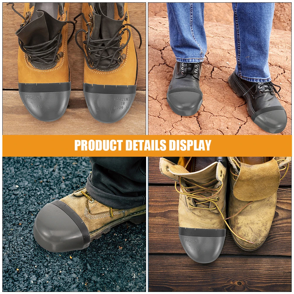 

2 Pairs Metal Toe Caps Covers Safety Shoe Accessories For Work Boots Men Women Universal Size Durable Puncture