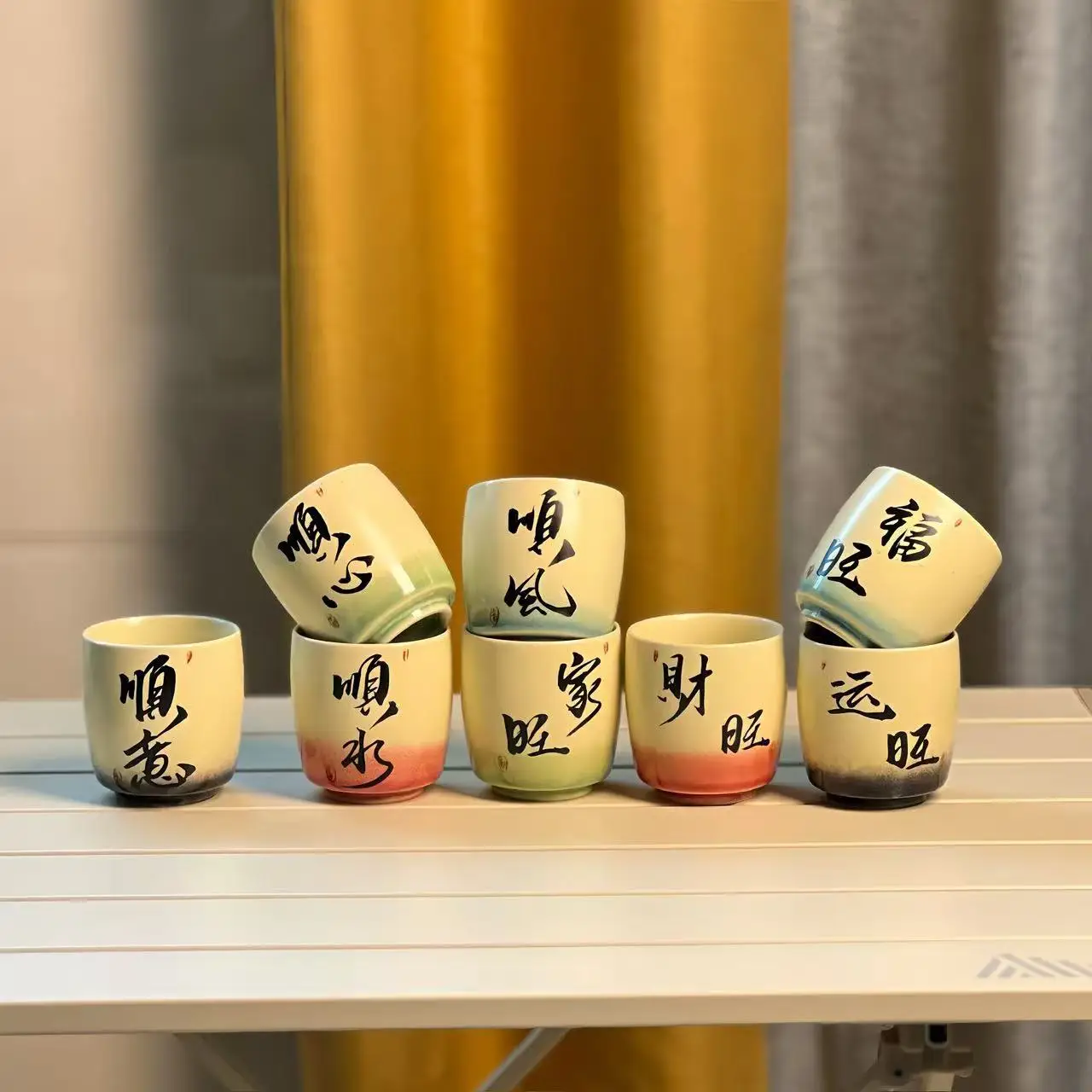 Handwritten master cup ceramic teacup Chinese hand-painted tea tasting cup Kung Fu teacup single personal special cup