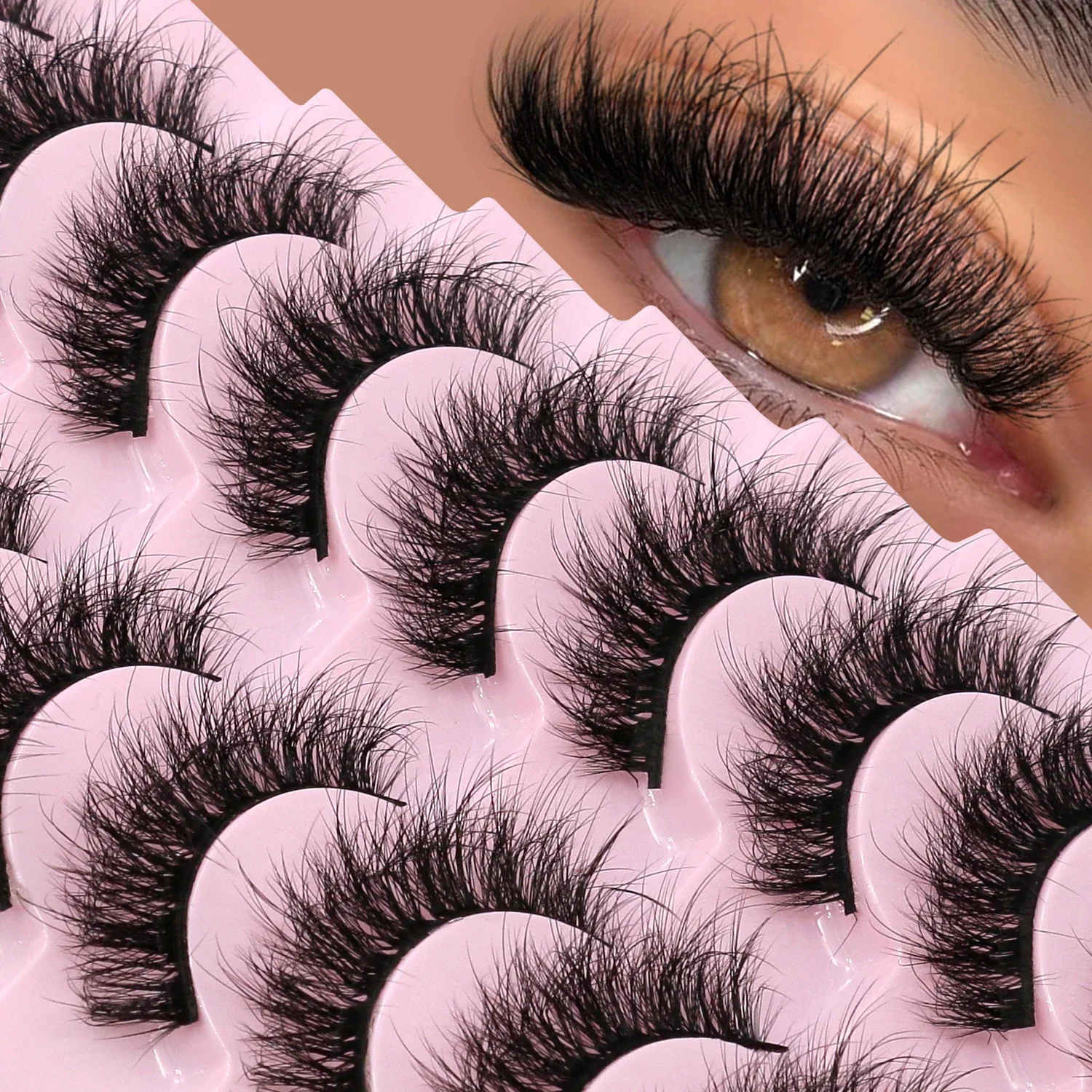 GROINNEYA رقيق المنك جلدة الرموش فو رموش بالمنك طويلة الأمد دراماتيكية رموش تكثيف تمديد سميكة طويلة