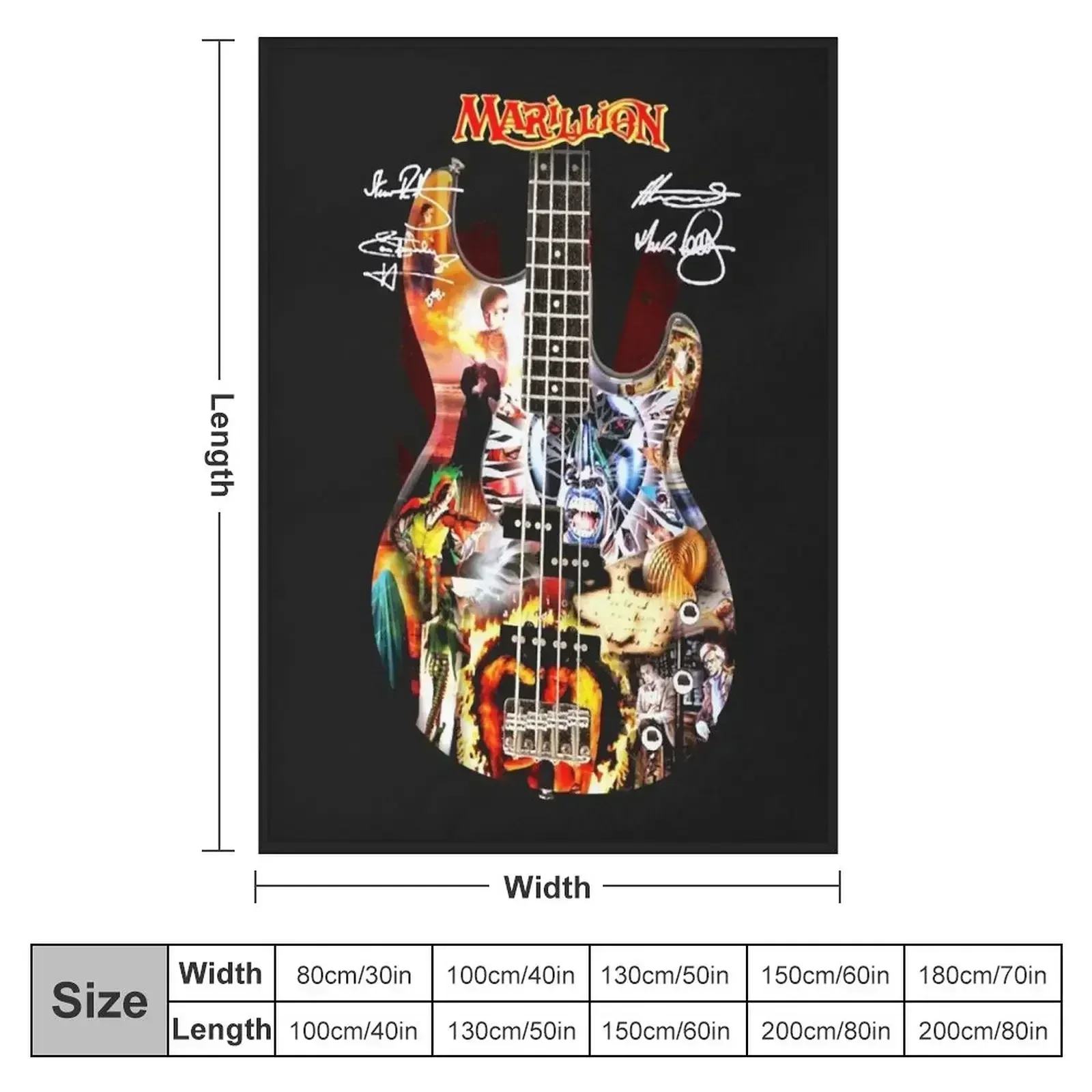 Marillion guitar signatures Throw Blanket Single Plush warm winter Soft Decoratives Bed linens Blankets
