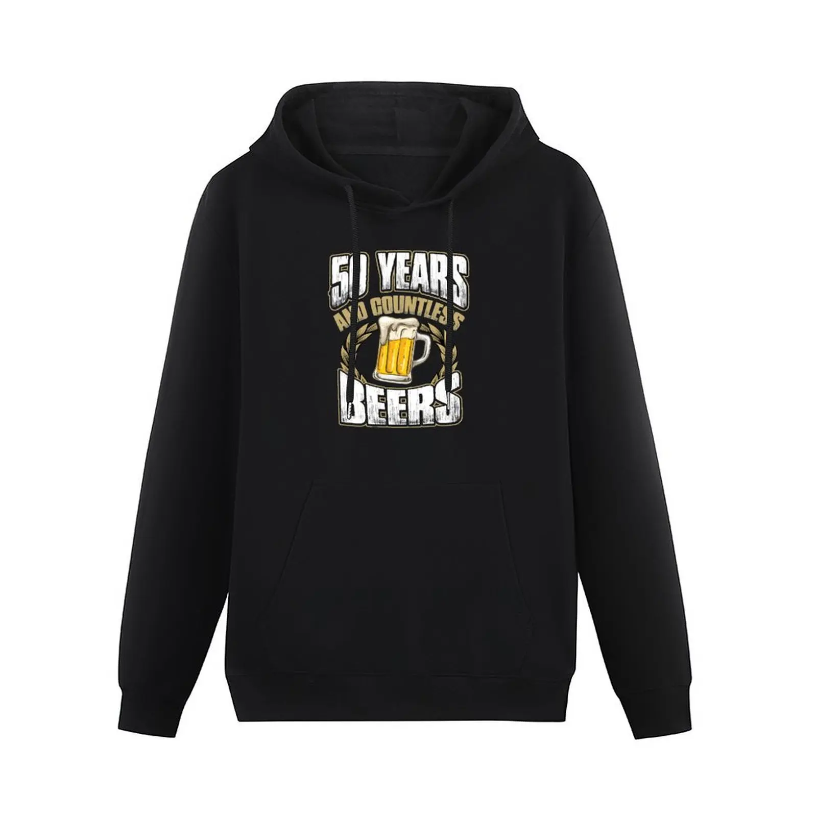 Funny 50th Birthday T-Shirt Fifty Years And Countless Beers Pullover Hoodie men's winter sweater streetwear men hoodie