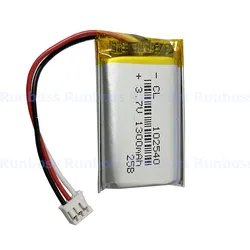 New 3.7V 1300mAH For Deeper Wireless Fishfinder Sonar GPS Battery 3-wire Plug 102540 3 Wires