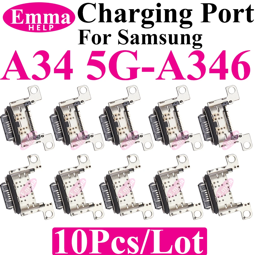 10 pçs conector de porta de carregamento usb para samsung a05 a15 a25 a35 a55 a13 a04 a04s a14 a23 a33 a24 a34 a54 a53 plugue carregador original