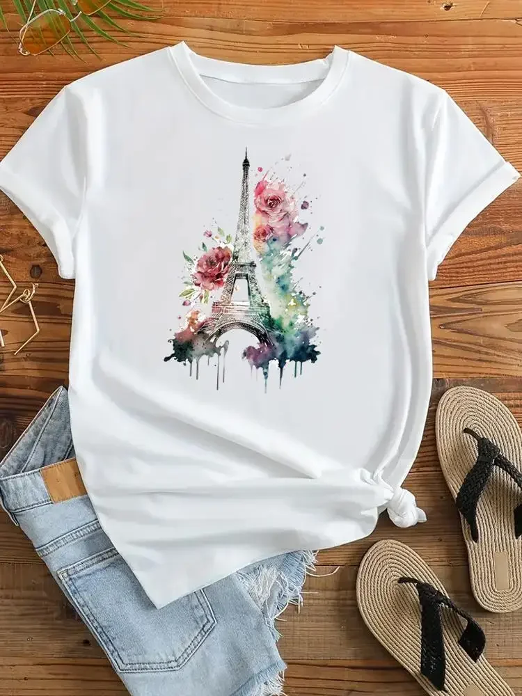 T-shirt graphique à manches courtes pour femmes, haut imprimé papillon, t-shirt tendance, vêtements mignons pour femmes, vêtements à la mode