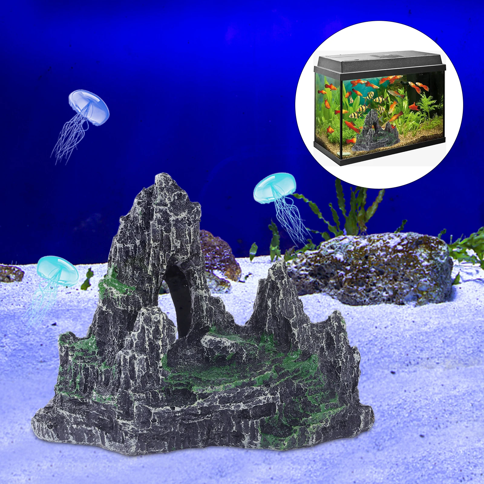 

Artificial Resin Rockery Stone Aquarium Landscape Fish Tank Decoration Ornaments