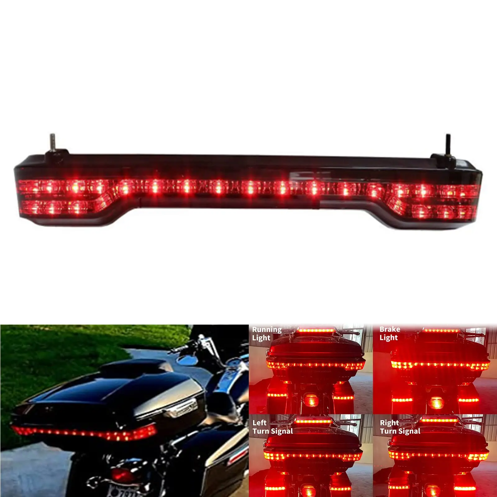 King Tour Pak Pack Trunk Top Box Rear LED Turn Signal Light for Harley Touring 2014 Up CVO Road King Street Tri Ultra Glide