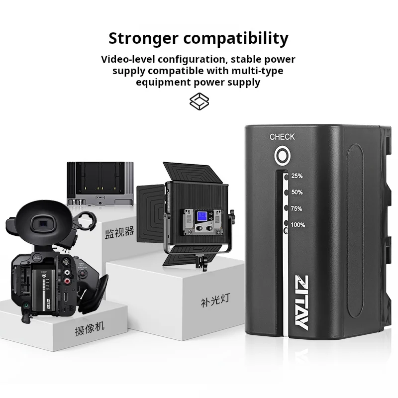 Batería Zitay NP-F750 para batería F750, Monitor de cámara Sony, fuente de alimentación Slr de 6400mah