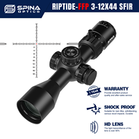 SPINA OPTICS Riptide 3-12x44 FFP SFIR Compact RifleScope Sight Tactical Hunting Side Parallax Adj Carbine AR15 PCP.308.5.56 22LR