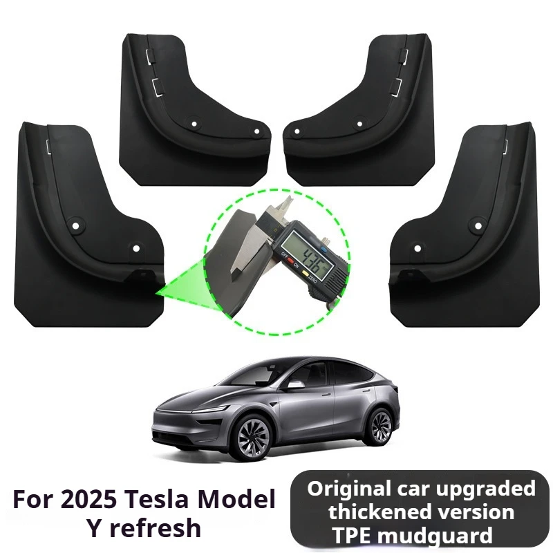 For 2025 Tesla new Y fender Model Y thickened anti-freeze and anti-scratch TPE automotive supplies mud flaps