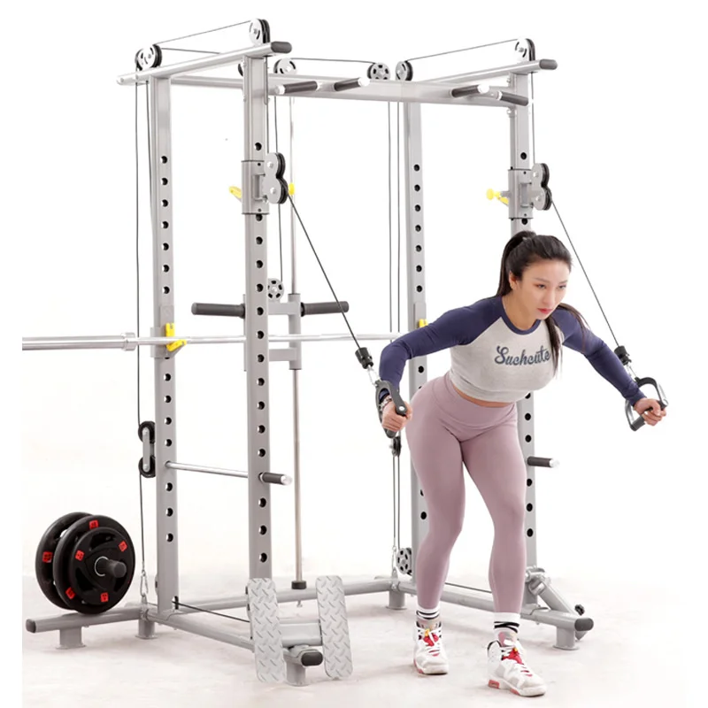 heavy duty strength trainer power cage home Free Weights workout equipment squat rack equipment