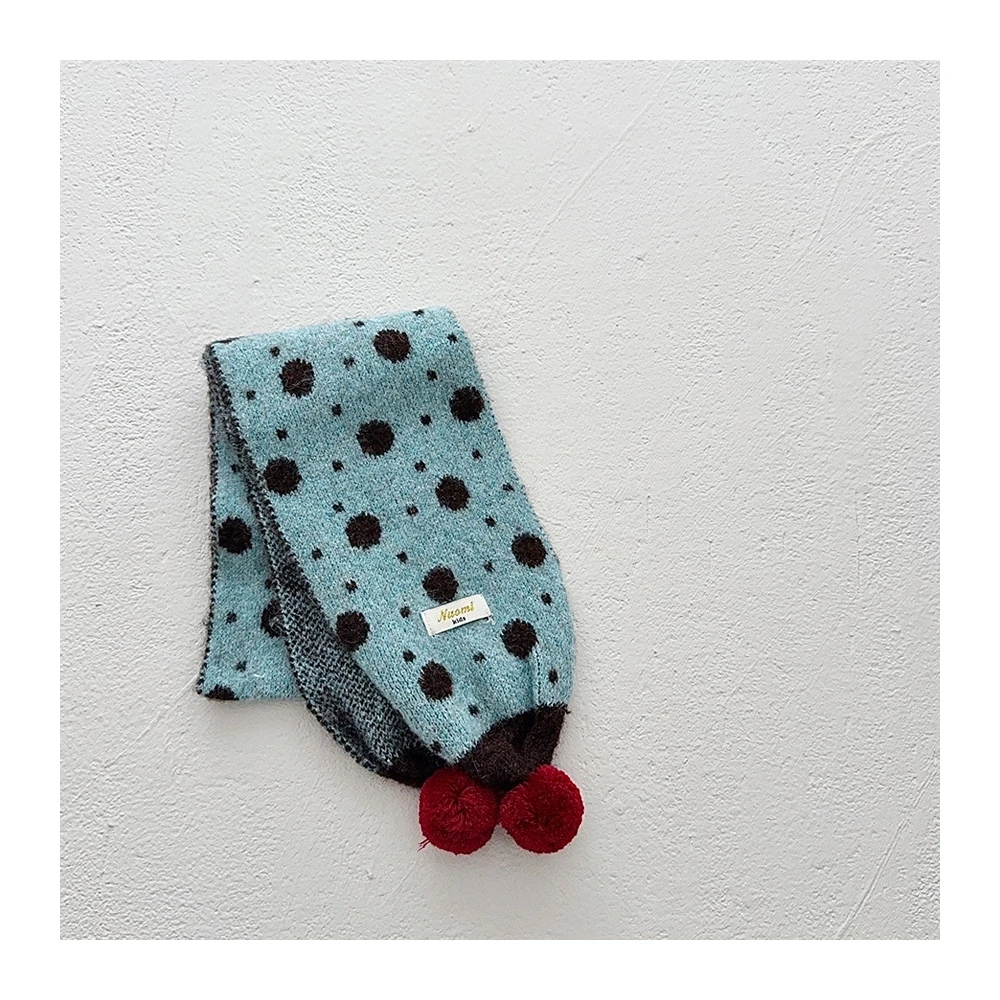 MILANCEL Neue Winter Kinder Schal Nette Vertikale Streifen Baby Jungen Warme Schal Pelz Ball Dekoration Kinder Mädchen Zubehör – Detail 19