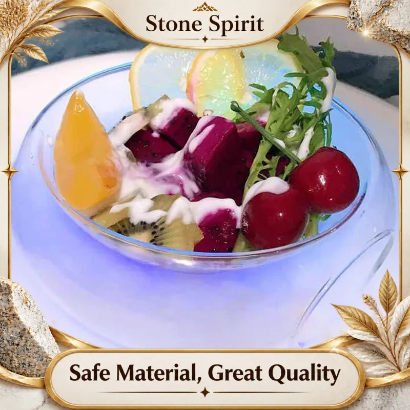 Side Opening High-temperature Transparent Glass Bowl, Dry Ice Bowl, Creative Molecular Cooking Tableware, Restaurant Salad Bowl