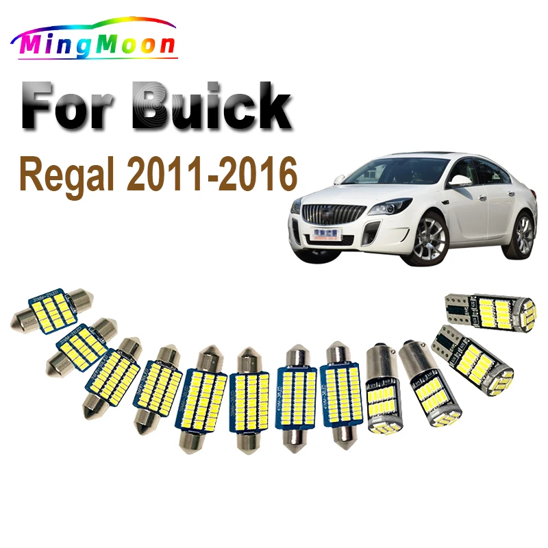 13Pcs Canbus Car Accessories For Buick Regal 2011-2013 2014 2015 2016 2017 LED Bulbs Interior Map Dome Door Trunk Light Kit