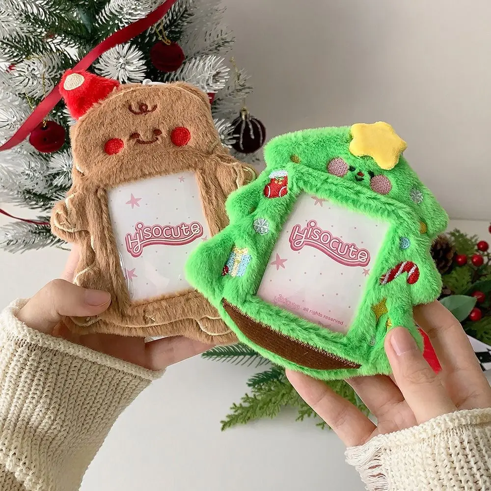 

Kawaii Gingerbread Man Photocard Holder Bag Pendant Fluffy Christmas Tree Card Holder Cartoon Bus Card Holder Christmas Gift