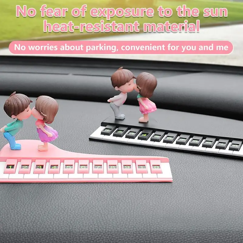 Temporary Parking Number Plate Piano Design Dashboard Telephone Number Plate Car Parking Aid Car Accessories Non-Slip Base