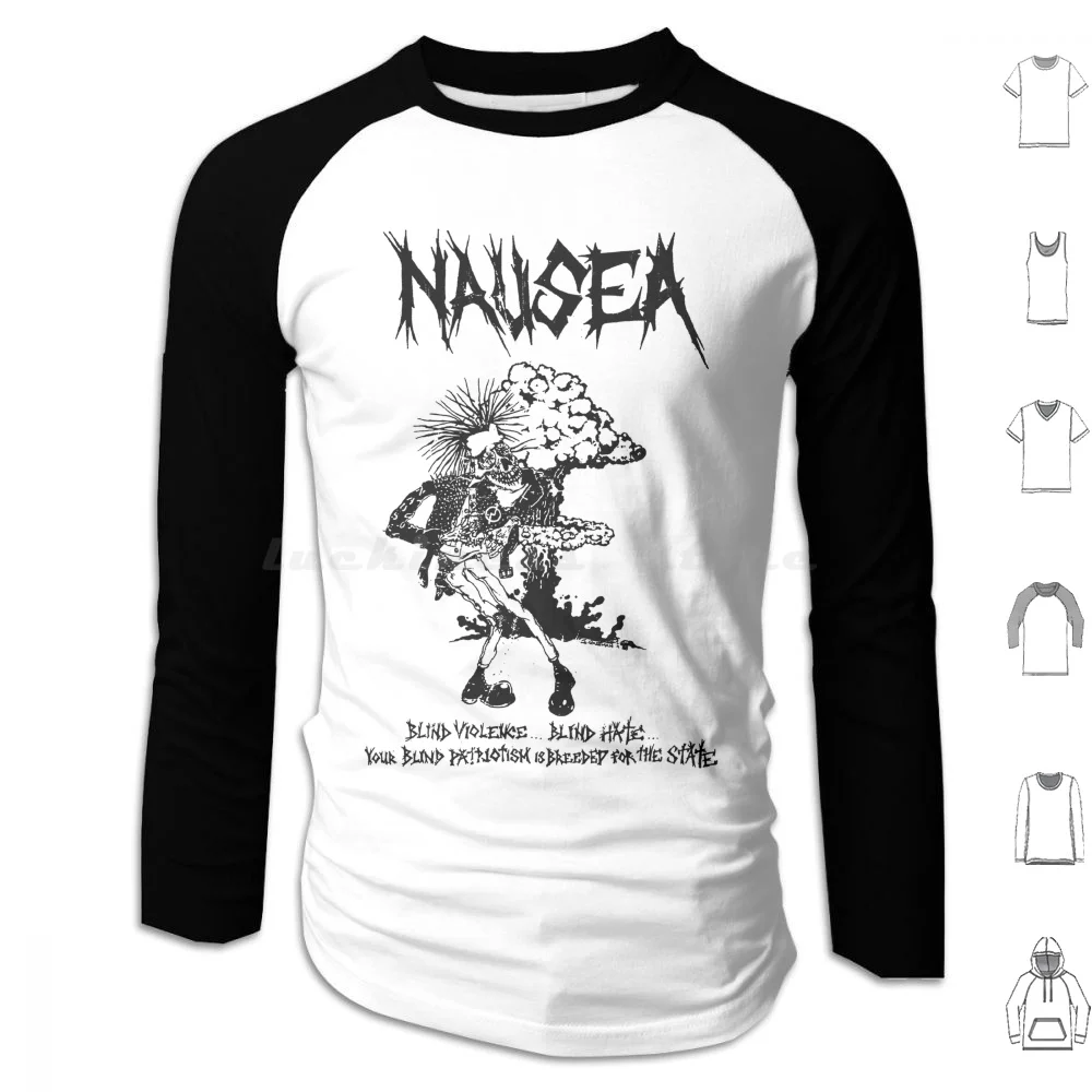 Nausea Band Hoodie cotton Long Sleeve Nausea Band Band Amebix Anti Cimex Discharge Extreme Noise Terror Crust Punk