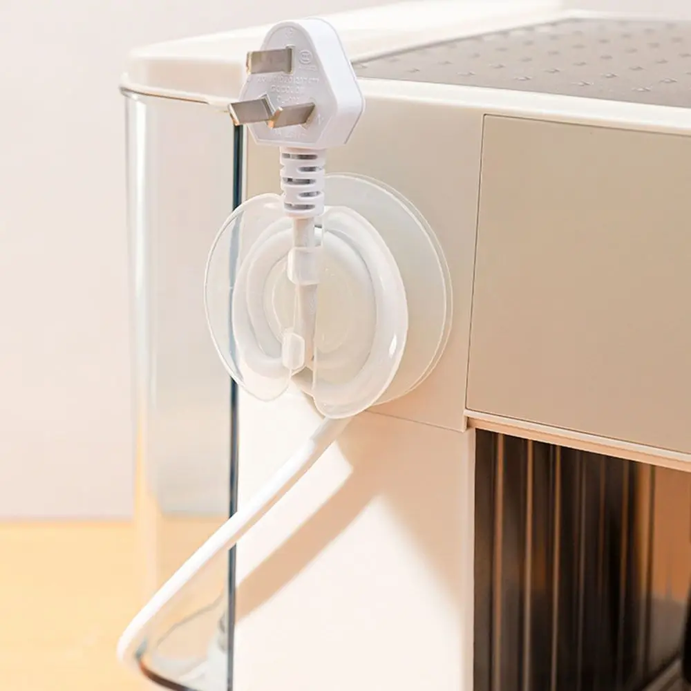 4 قطعة منظم الحبل المقاوم للاهتراء خطاف ذاتي اللصق حقيبة للتخزين المستديرة إدارة الأسلاك الشفافة مشبك تثبيت الأسلاك المكتبية #2