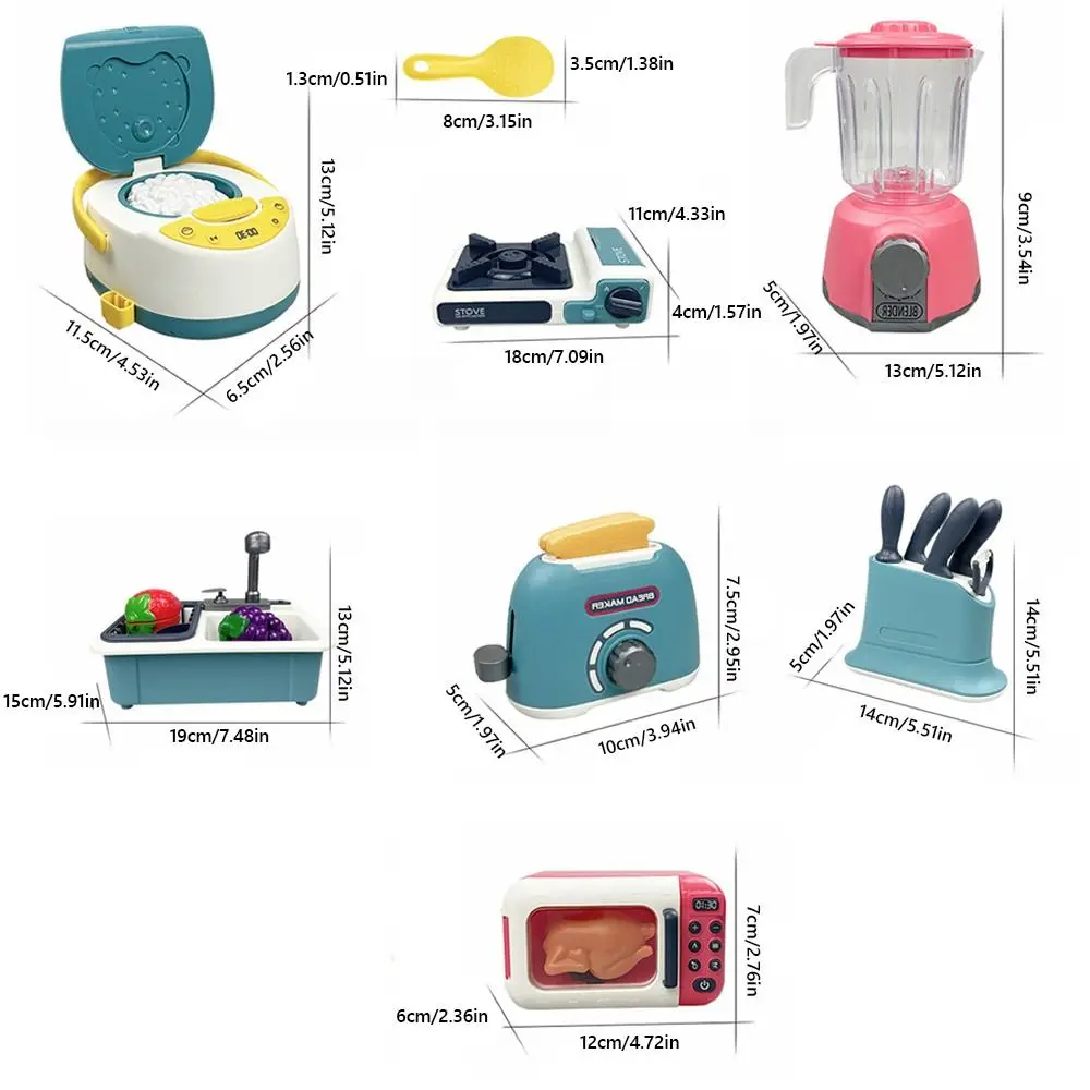 Funny Multicolor Cooking Playset Plastic Microwave Baking Playset Gas Stove Simulation Design Playing House Kitchen Gift view 6