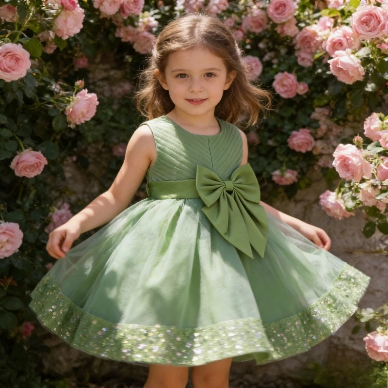 

Праздничное платье для девочки на первый день рождения в стиле весеннего банкета: блестящее сетчатое платье принцессы для малышки