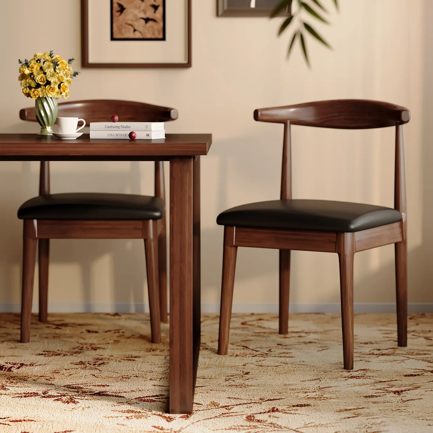 

Chair Back Chair Household Dining Table Chairs Stool Strong and Durable Wrought Iron Horn Commercial Dining