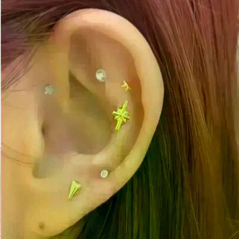 20 Patches Fashion Exquisite Star Shape Ear Point Stickers Ear Pressure Stick Acupuncture Auricular Ear Stickers Massage