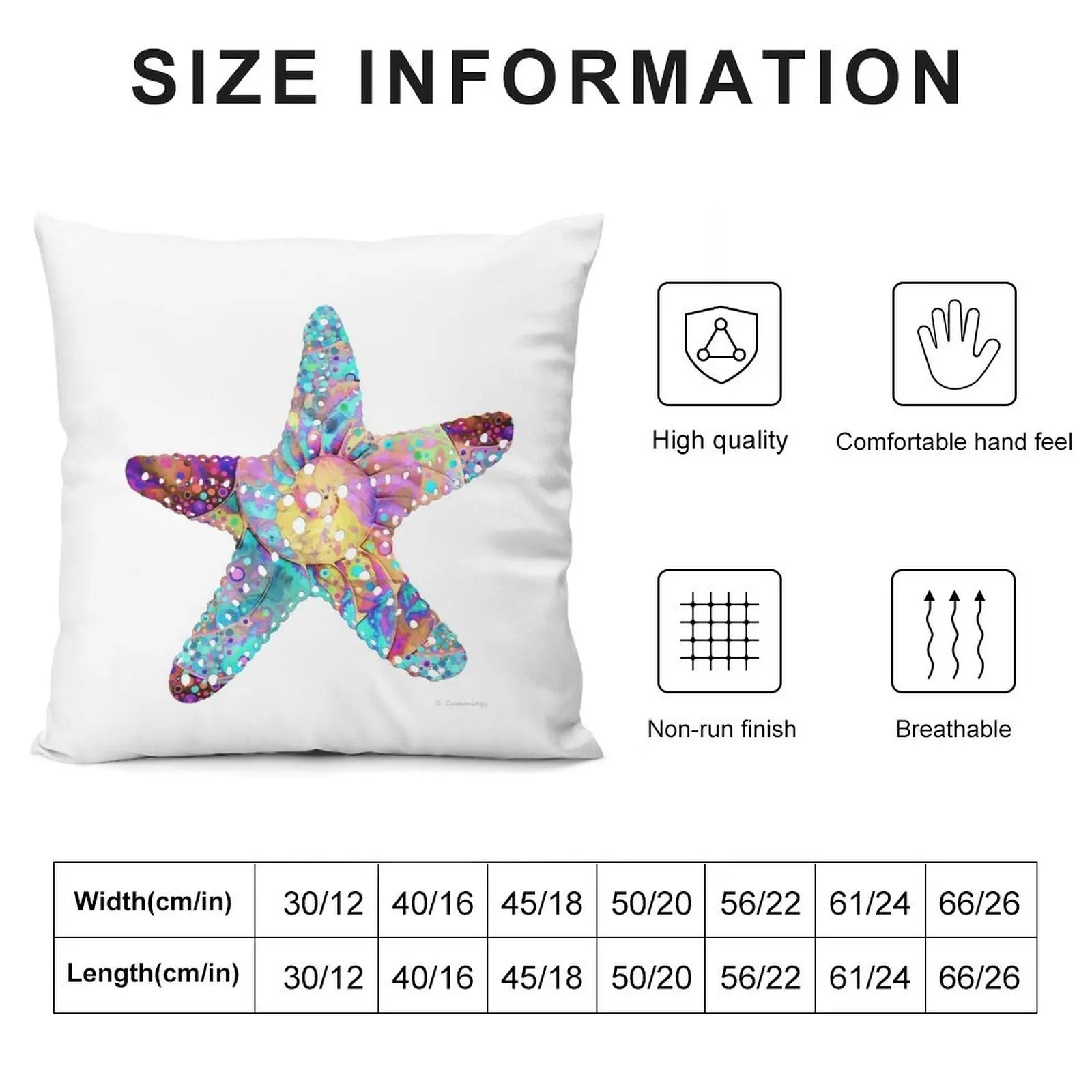 Enchanted Colorful Whimsical Starfish Star Fish Art by Sharon Cummings Throw Pillow christmas supplies Plaid Sofa pillow