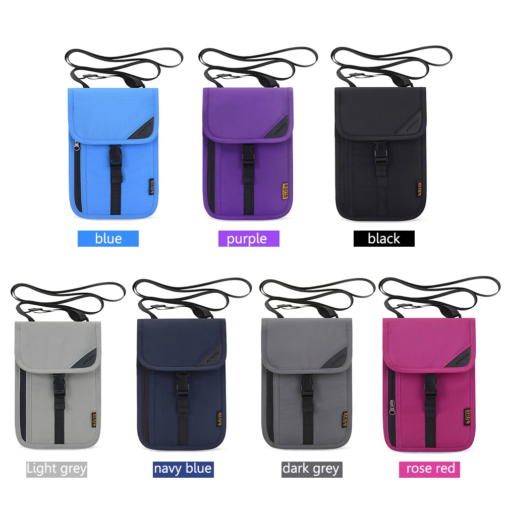 2023new Waterproof Nylon Travel Anti-theft Document Storage Bag Card Passport Bag Neck Wallet Money Document Card Passport Pouch