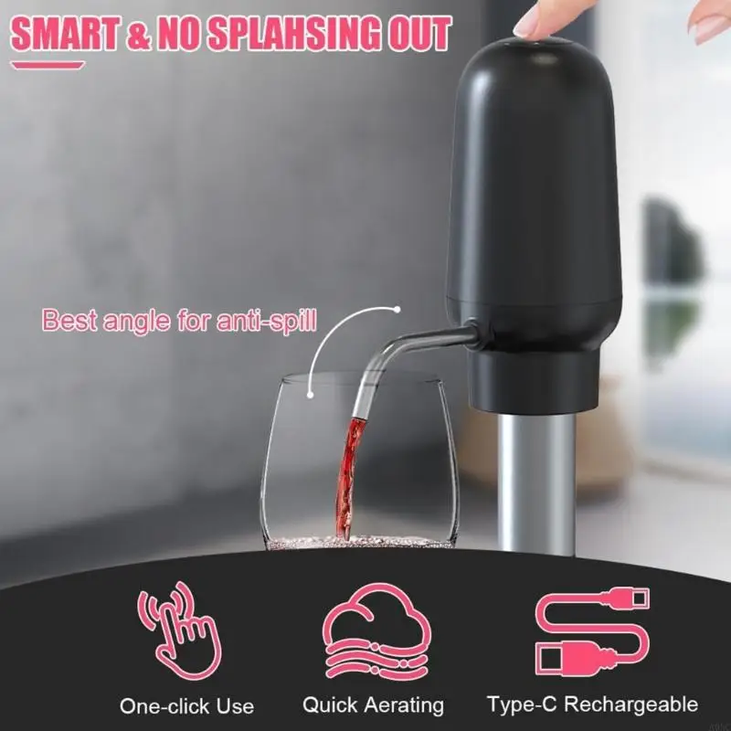A0NC Electric Wine Aerator Dispenser Автоматическое дозатор Wine Multi -функциональный винный аэратор Home Wine Acsessount Abs