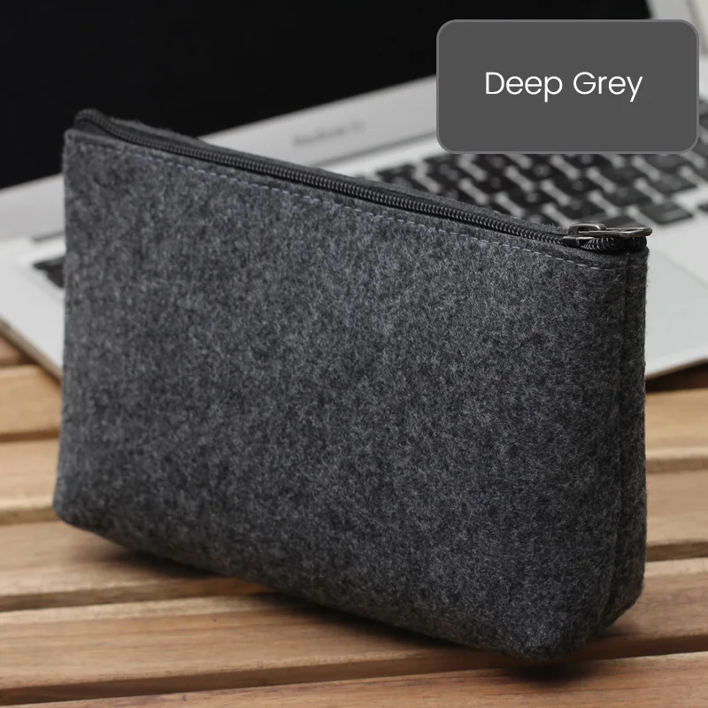 Fashion Zipper Power Bank Storage Bag Mini Felt Pouch For Data Cable Mouse Travel Organizer Electronic Gadget Organizador Bags