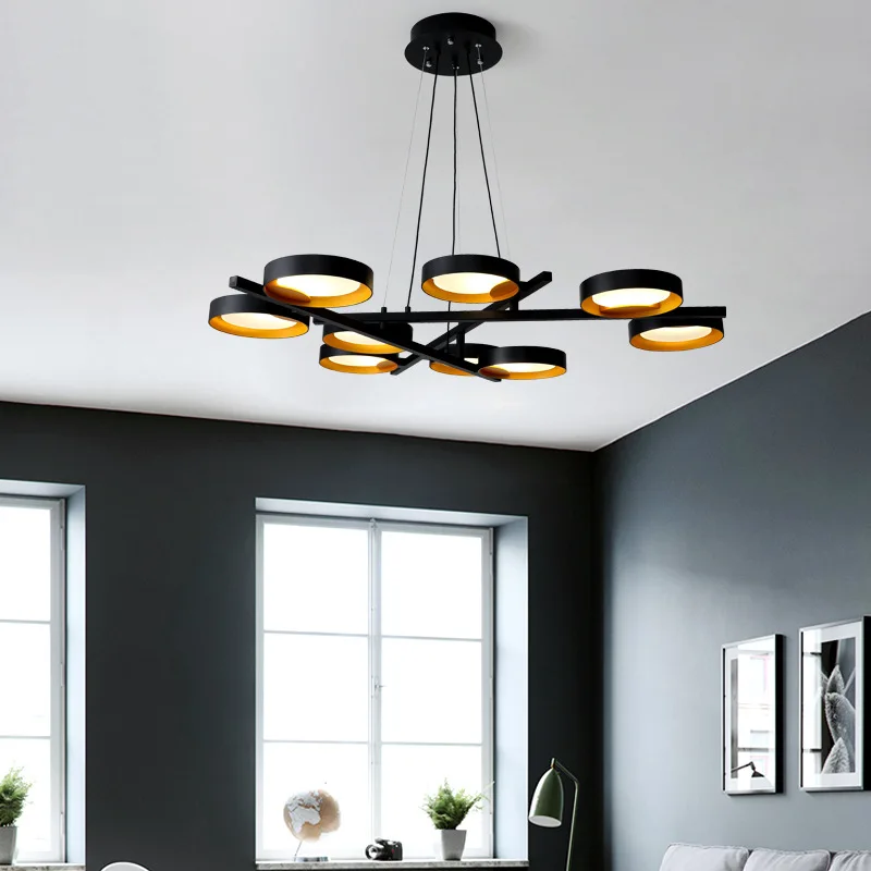 Modern Pendant Light Metal Acrylic Lustre Led Light Modern Chandelier Living Room Decoration Wall Lamp Home Drone Shape Fixtures