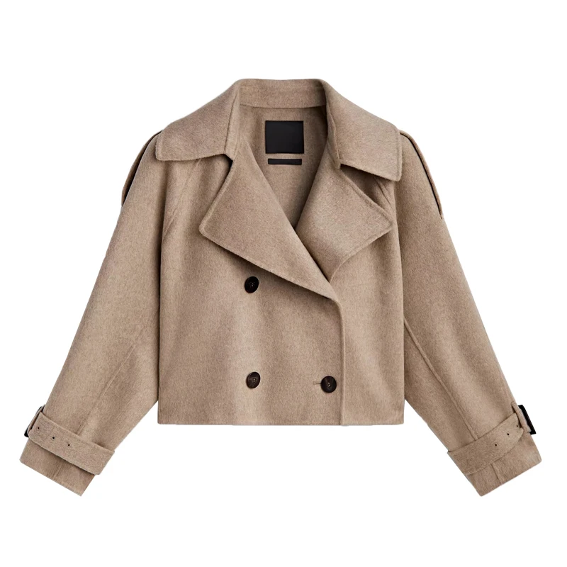 MD レディース ダブルブレスト ブリティ スレ コート ウール ジャケット Sサイズ ファッション アウターウェア 秋 2023 ロング スーツ C...