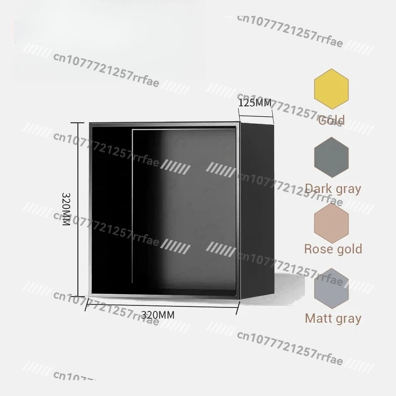 Custom Shower Accessories Wall Mounted Stainless Steel Matte Black Niche Shelf, Triple Layer