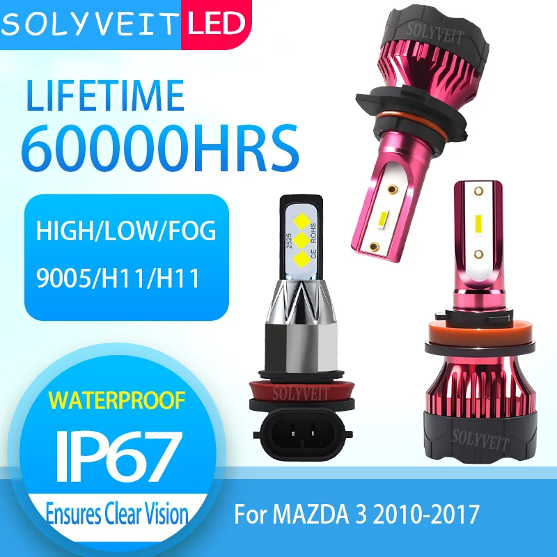 

Waterproof Design Easy-to-Install 9005 H11 H11 LED Headlight foglight For MAZDA 3 2010 2011 2012 2013 2014 2015 2016 2017