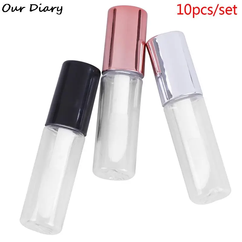 10PCS hot 1.2/1.5ml Empty Transparent PE Lip Gloss Tubes Plastic Lip Balm Tube Lipstick Mini Sample Cosmetic Container