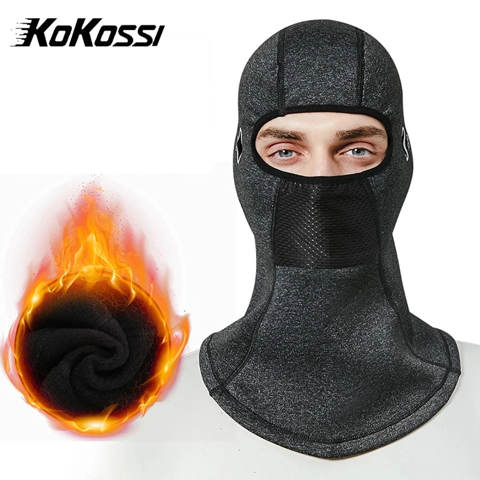 

KoKossi ветрозащитная Балаклава для катания на лыжах, шлем на подкладке, плюшевая теплая маска, головной убор для бега, уличный головной убор для езды на велосипеде на мотоцикле
