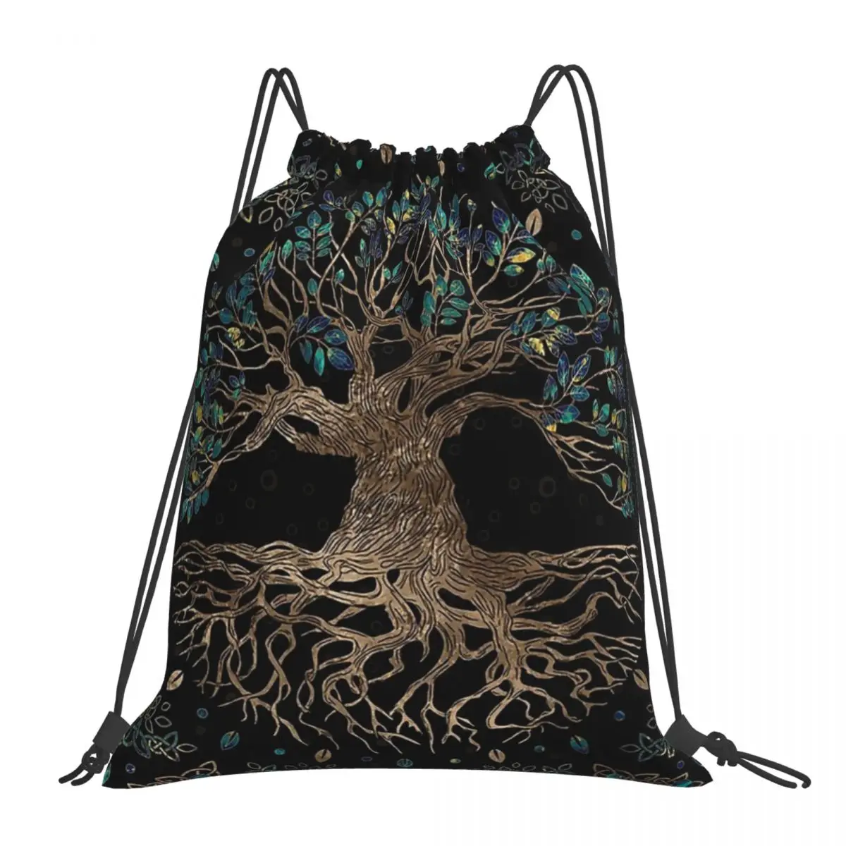 Tree Of Life V-Viking Age Cool Print Drawstring Bags Men Women Storage Backpack Teenager Travel Bag Multi-function Pocket