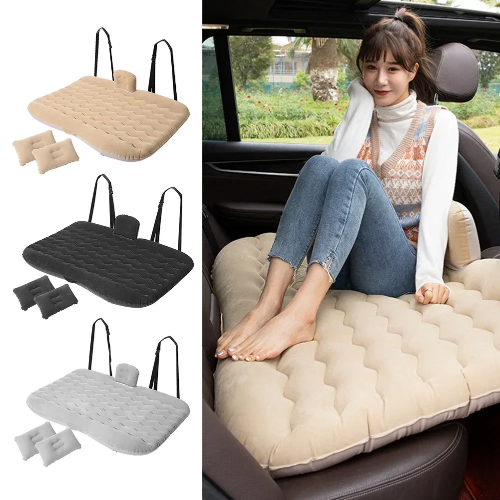 KKJOY Auto-Luftmatratze, aufblasbares Reisebett, universell für den Rücksitz, multifunktionales Sofakissen, Outdoor-Campingmatte, Kissen