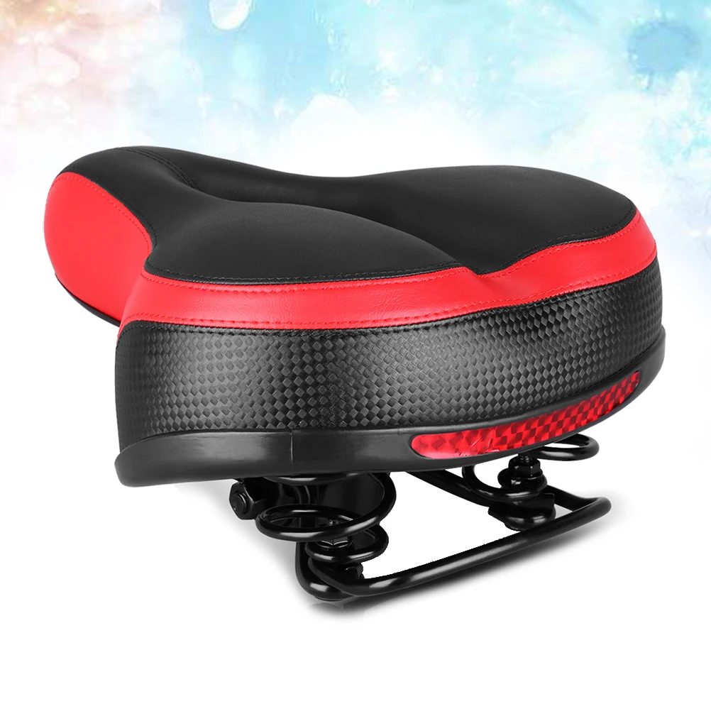 

Ergonomic Bicycle Seat Comfortable Bike Saddle with Dual Absorbing Rubber Spring Balls 3D Groove Design Ventilation for Road